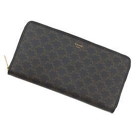Céline Celine Large Zip Wallet Triomphe . CELINE Black WALLET Men's Black