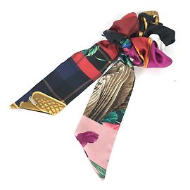 Scrunchie de seda multicolor para mujeres con cinta Salvatore Ferragamo Multicolor