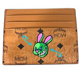 MCM Business Card Holder Pass Case Visetos Rabbit SAMBYPEN Collaboration Sambypen Holder/Card Leather Brown Men's Brown