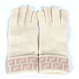Luvas de Lã FENDI ZUCCA para Mulheres Rosa Rosa
