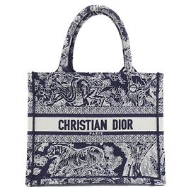 Christian Dior REVERSE TOILE DE JOUY Book Tote Small Handbag Blue