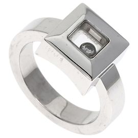 Anel de Diamantes Felizes Chopard em Ouro Branco para Mulheres Branco