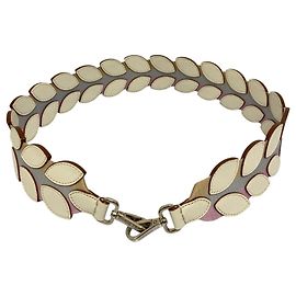 FENDI Leaf Motif Strap You Shoulder White Women's White