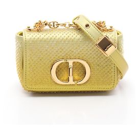 Christian Dior Dior CARO MICRO Shoulder Bag/Handbag, Leather, Women's, Yellow Yellow