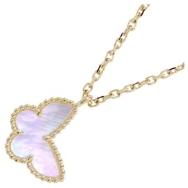 Van Cleef & Arpels Sweet Papillon Pendant Necklace, Mother of Pearl, Yellow Gold () Yellow