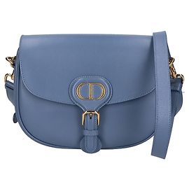 Bolso de hombro Bobby Medium de piel box de Christian Dior, azul, mujer Azul