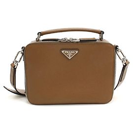 Borsa Prada in pelle Saffiano marrone da uomo Marrone