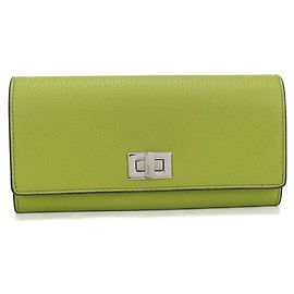 Cartera Continental FENDI Peekaboo Mujer Larga con Monedero Verde Verde