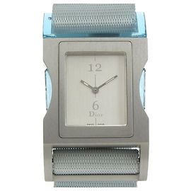 Relógio Dior Chris - Analógico de quartzo em alumínio e nylon com mostrador prateado, feminino Prata