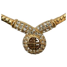 Collana Givenchy, choker, strass, oro, per donne D'oro
