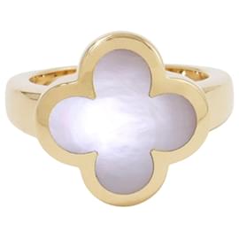 Van Cleef & Arpels Pure Alhambra Ring, Mother of Pearl, Yellow Gold, Ring Size , Yellow
