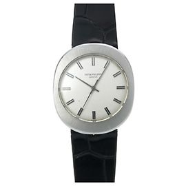 Patek Philippe Automatic Antique Silver Men's Watch Self-Winding Black