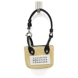 Maison Martin Margiela Maison Margiela Micro Paper Tote Bag Charm Women's Leather,Polyester Pouch Beige,Black,White Black