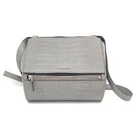 Bolsa de ombro de couro cinza Pandora Box Medium para mulheres da Givenchy Marrom