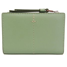 Tod's Compact Wallet Women's Leather Wallet (fold) Light Green Green