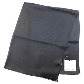 Sciarpa Salvatore Ferragamo nera Gancini in seta lunga da donna Nero