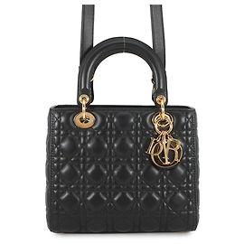 Christian Dior Handtasche Lady Cannage Medium schwarz Schwarz