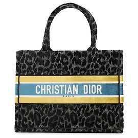 Bolsa Tote Leopard Medium preta Christian Dior para mulheres Preto