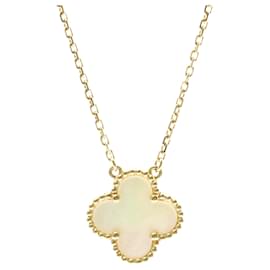 Van Cleef & Arpels Vintage Alhambra Yellow Gold () Mother Of Pearl Women,Men Fashion Pendant Necklace (Gold) Golden