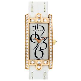 Reloj Mini Avenue C Harry Winston, Oro Rosa, Cuero, Mujer, Plata, LQRL.W. Rosa