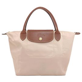 Bolsa Longchamp Le Pliage, material de nylon, para mulheres. Bege