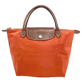 Bolsa Longchamp Le Pliage, material de nylon, para mulheres. Laranja