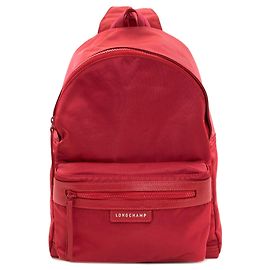 Longchamp Logo Backpack/Daypack, Nylon Material, Women's Red