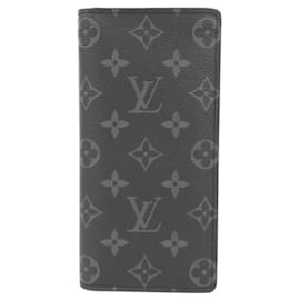 Louis Vuitton Monogram Eclipse Brazza Geldbörse Schwarz