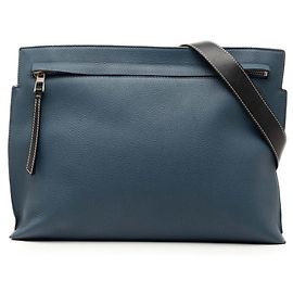 Borsa Messenger Anagram T Loewe, A tracolla, Pelle Bicolore Blu Navy, Uomo LOEWE Blu navy