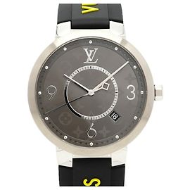 Orologio da uomo Louis Vuitton Tambour quadrante grigio Marrone