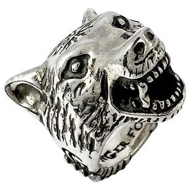 Anello Testa di Lupo della Foresta della Rabbia GUCCI - Argento Sterling da Uomo Argento