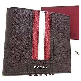 BALLY Portafoglio pieghevole TRASAL in pelle marrone da uomo Marrone
