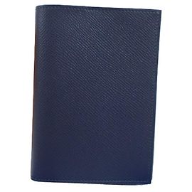 Hermès Copertura per notebook HERMES Agenda GM, pelle Epsom blu navy x grigia, design bicolore, per uomini e donne. Marrone