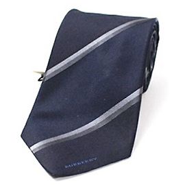 Burberry silk tie, unused, striped, BURBERRY, men's. Black