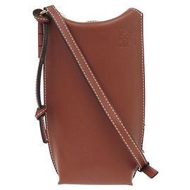 Bolsa de ombro em couro marrom Loewe Gate Pocket como nova Marrom