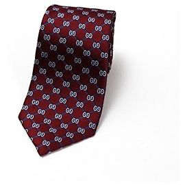Gucci Silk Tie GG Pattern Check GUCCI Men's Blue