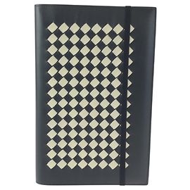 COPERTINA PER NOTEBOOK IN PELLE NERA E BIANCA INTRECCIATO BOTTEGA VENETA PER UOMINI Nero