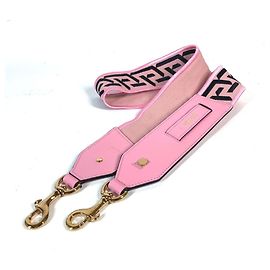 VERSACE Shoulder Strap Canvas Leather Women's Pink Black