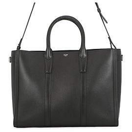 Céline Celine medium tote bag, Cabas Marrake, Supple calf leather, , black, , handbag, men's, CELINE Black