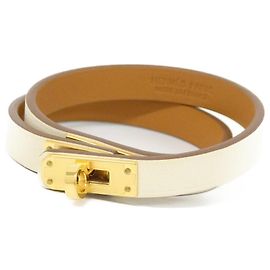 Hermès Mini Kelly Double Tour Armband Weiß