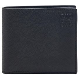 Loewe Anagram fold Wallet, Black Leather, Men's Black