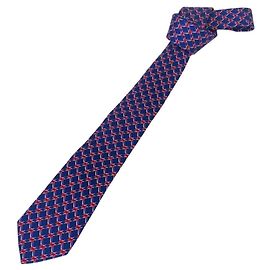 GUCCI GG Pattern Silk Tie, Regular , Navy, Men's Navy blue