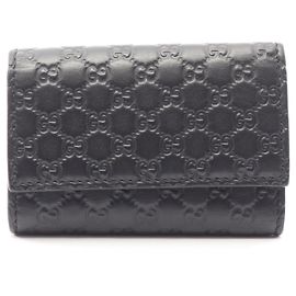 Gucci Microguccissima - Portachiavi, Accessorio in pelle, Uomo e donna, Nero, Nero