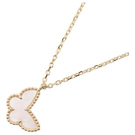 Van Cleef & Arpels Sweet Papillon Mother-Pearl Necklace, (Yellow Gold), Mother-Pearl, Women's, Gold/White Tones, White