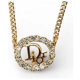 Collar Christian Dior, strass, oro. Dorado
