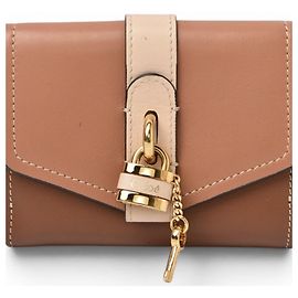 Chloé Chloe Mini Wallet, ABY Small Trifold Brown Multi Brown