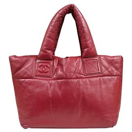Chanel Reversible Small Tote Bag, Coco Cocoon Leather Red, Women's CHANEL Black