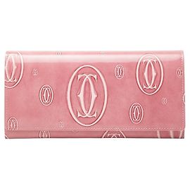 Cartera Larga Cartier Feliz Cumpleaños, Esmalte Rosa, Mujer. Rosa