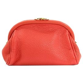 Bulgari coin purse accessory pouch, leather, women's, BVLGARI Red