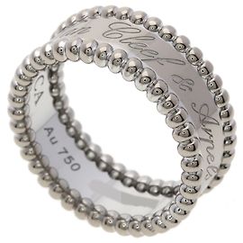Anello Van Cleef & Arpels Perlee Signature #, Oro Bianco, Donna. Bianco